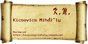 Kicsovics Mihály névjegykártya
